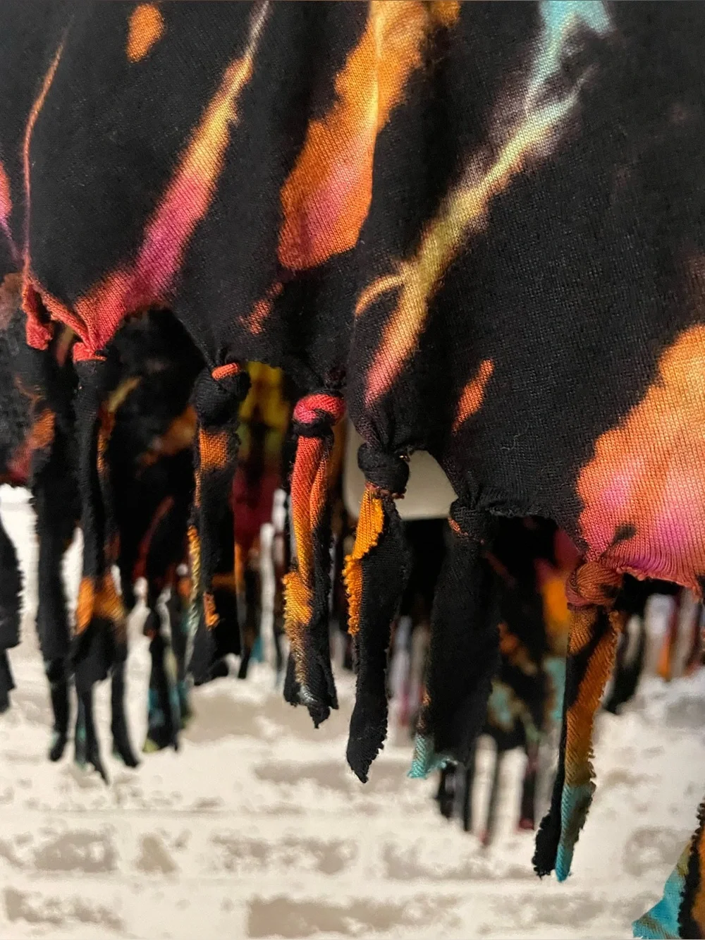 Festival Boho Tie Dye Hooded Fringe Poncho Top Kathmandu Imports One Size Cotton